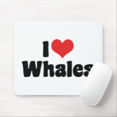 I Love Heart Whales - Whale Lover Muismat (Met muis)
