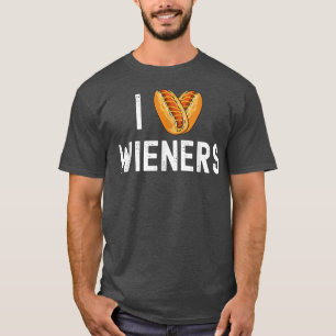 I Love Heart Wieners Funny Hot Dog Cookout T-shirt