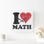 I Love (Heart) Wiskunde Clock Vierkante Klok (Huis)