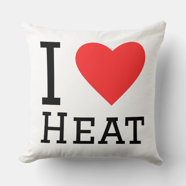 I love heat square sticker kussen (Voorkant)