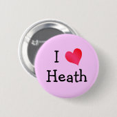 I Love Heath Ronde Button 5,7 Cm (Voorkant /achterkant)