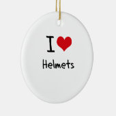 I Love Helmets Keramisch Ornament (Rechts)