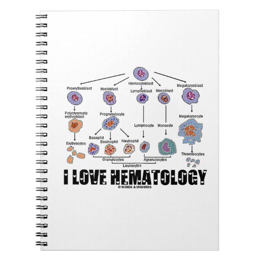 I Love Hematology (Blood Cell Lineage) Notitieboek (Voorkant)