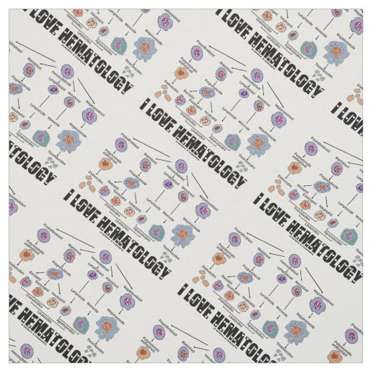 I Love Hematology Blood Cell Lineage Stof (Swatch)