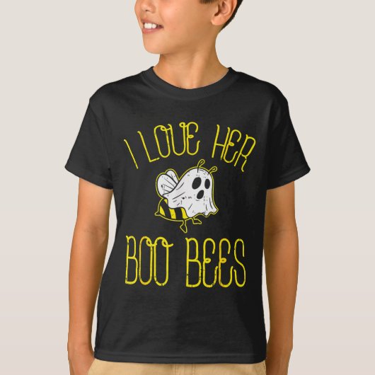 I Love Her Boo Bees Couples Halloween Adult Costum T-shirt (Voorkant)