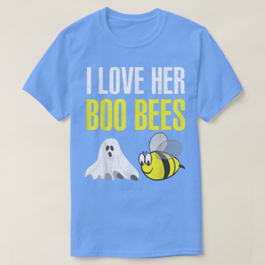 I Love Her Boo Bees Couples Halloween Adult Costum T-shirt (Design voorkant)