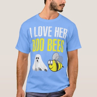 I Love Her Boo Bees Couples Halloween Adult Costum T-shirt