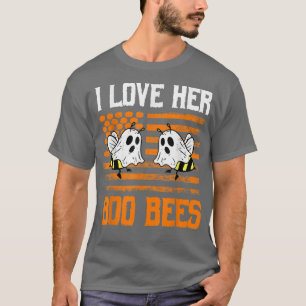 I Love Her Boo Bees Koppel Halloween Kostuum USA  T-shirt