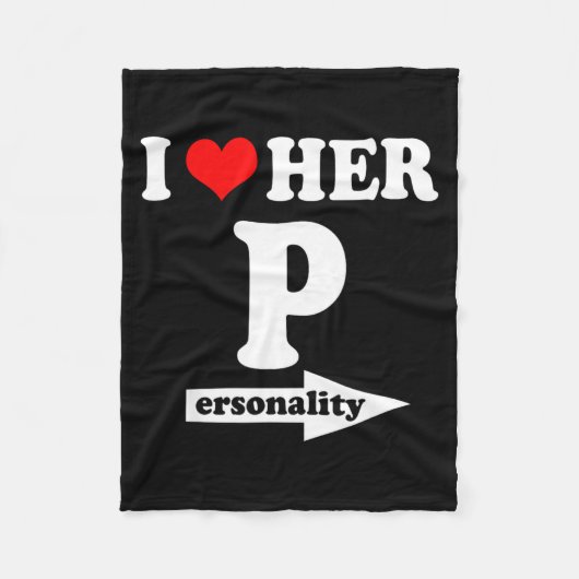 I Love Her Ity Funny Valentine's Day Couple Matchi Fleece Deken (Voorkant)