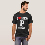 I Love Her Ity Funny Valentine's Day Couple Matchi T-shirt (Voorkant volledig)