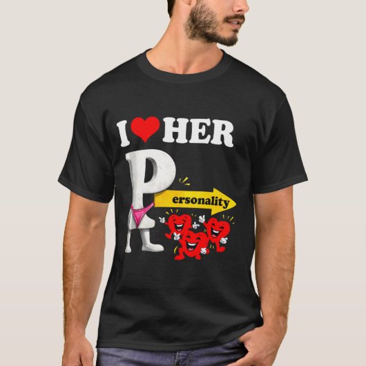 I Love Her Ity Funny Valentine's Day Couple Matchi T-shirt (Voorkant)