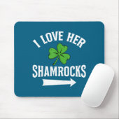 I Love Her Shamrocks St. Patrick's Day Couple Outf Muismat (Met muis)