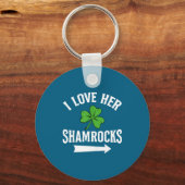 I Love Her Shamrocks St. Patrick's Day Couple Outf Sleutelhanger (Voorkant)