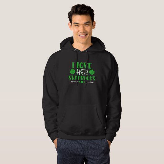 I Love Her Shamrocks  St Patrick's Day Matching Co Hoodie (Voorkant volledig)