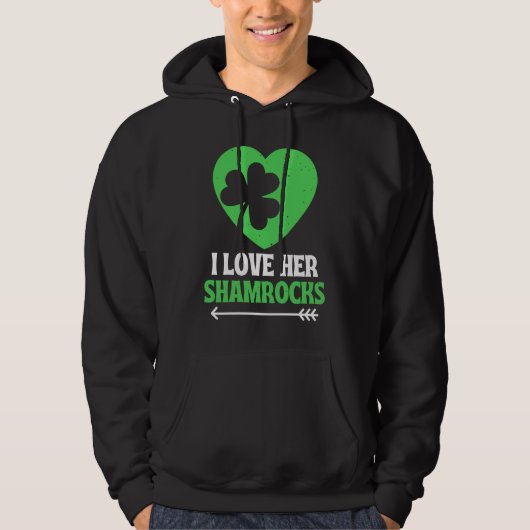 I Love Her Shamrocks St Patrick's Day Matching Cou Hoodie (Voorkant)