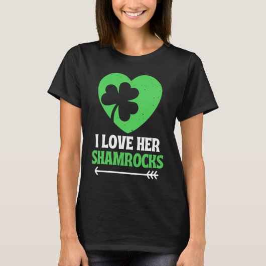 I Love Her Shamrocks St Patrick's Day Matching Cou T-shirt (Voorkant)