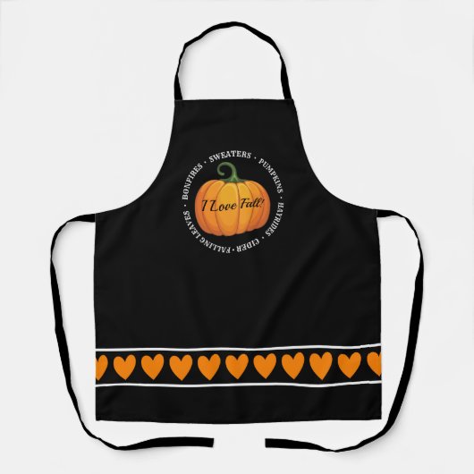 I Love Herfst All-Over Print Apron Schort (Voorkant)