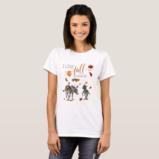 I Love Herfst for Donkey Lovers T-shirt (Voorkant volledig)