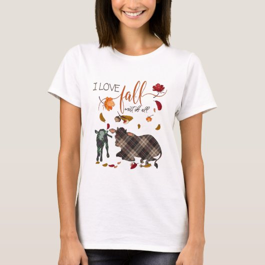 I Love Herfst for Koe Heifer Lovers T-shirt (Voorkant)