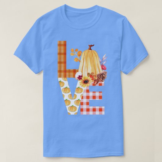 I Love Herfst Herfst Lover Gift Oranje Waterverf P T-shirt (Design voorkant)