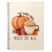 I Love Herfst - Pompoen en Pompoen Spice Latte Notitieboek (Voorkant)