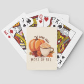 I Love Herfst - Pompoen en Pompoen Spice Latte Pokerkaarten (Achterkant)