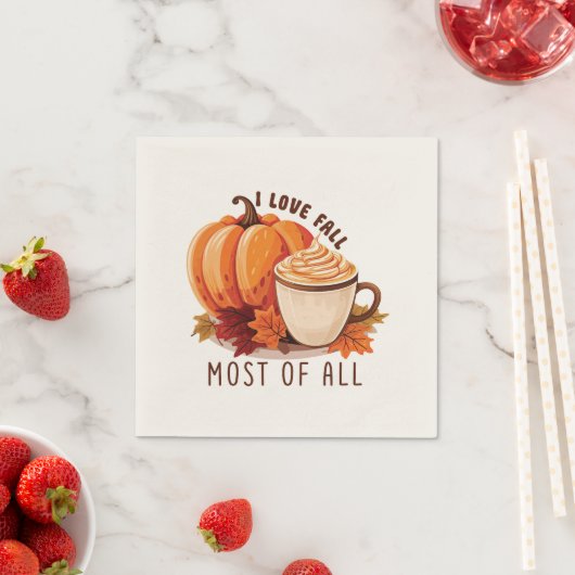 I Love Herfst - Pompoen en Pompoen Spice Latte Servet (Insitu)