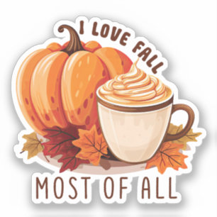 I Love Herfst - Pompoen en Pompoen Spice Latte Sticker