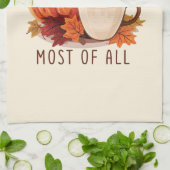 I Love Herfst - Pompoen en Pompoen Spice Latte Theedoek (Gevouwen)