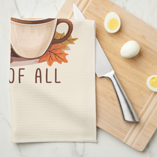 I Love Herfst - Pompoen en Pompoen Spice Latte Theedoek (Quarter Fold)