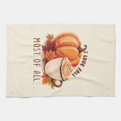 I Love Herfst - Pompoen en Pompoen Spice Latte Theedoek (Horizontaal)