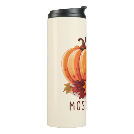 I Love Herfst - Pompoen en Pompoen Spice Latte Thermosbeker (Gedraaid links)