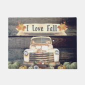 I Love Herfst Rustic Truck and Autumn Leaves Deurmat (Voorkant)