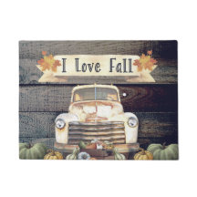 I Love Herfst Rustic Truck and Autumn Leaves