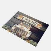 I Love Herfst Rustic Truck and Autumn Leaves Deurmat (Schuin)
