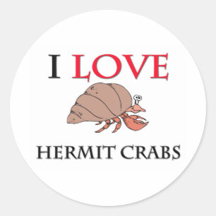 I Love Hermit Crabs Ronde Sticker