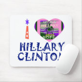 I Love Hillary Clinton for USA President Heart Muismat (Met muis)