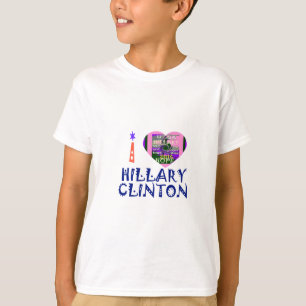 I Love Hillary Clinton for USA President Heart T-shirt