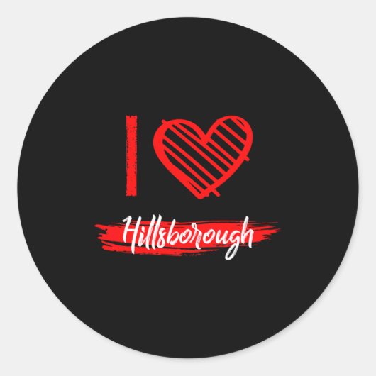 I Love Hillsborough I Heart Hillsborough Ronde Sticker (Voorkant)
