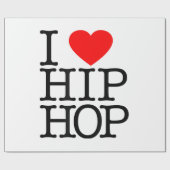 I Love Hip Hop (Heart) - Rap en Hip Hop Fan Cadeaupapier (Vlak)