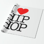 I Love Hip Hop (Heart) - Rap en Hip Hop Fan Cadeaupapier (Uitgerold)