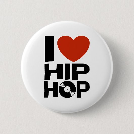 I Love Hip Hop Ronde Button 5,7 Cm (Voorkant)