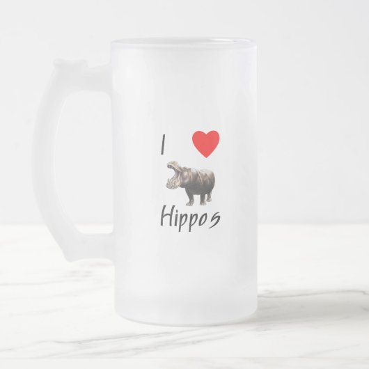 I Love Hippos (2) Matglas Bierpul (Links)