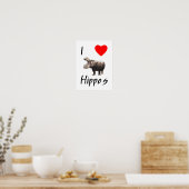 I Love Hippos (2) Poster (Keuken)