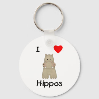 I Love Hippos (3) Sleutelhanger