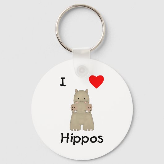 I Love Hippos (3) Sleutelhanger (Voorkant)
