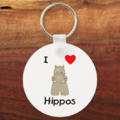 I Love Hippos (3) Sleutelhanger (Voorkant)