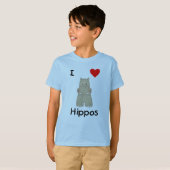 I Love Hippos (3) T-shirt (Voorkant volledig)