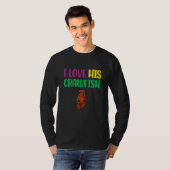 I Love His Crawfish Mardi Gras Matching Couple Gir T-shirt (Voorkant volledig)