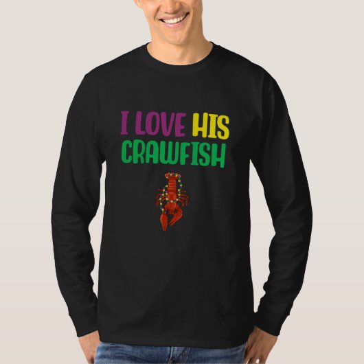 I Love His Crawfish Mardi Gras Matching Couple Gir T-shirt (Voorkant)